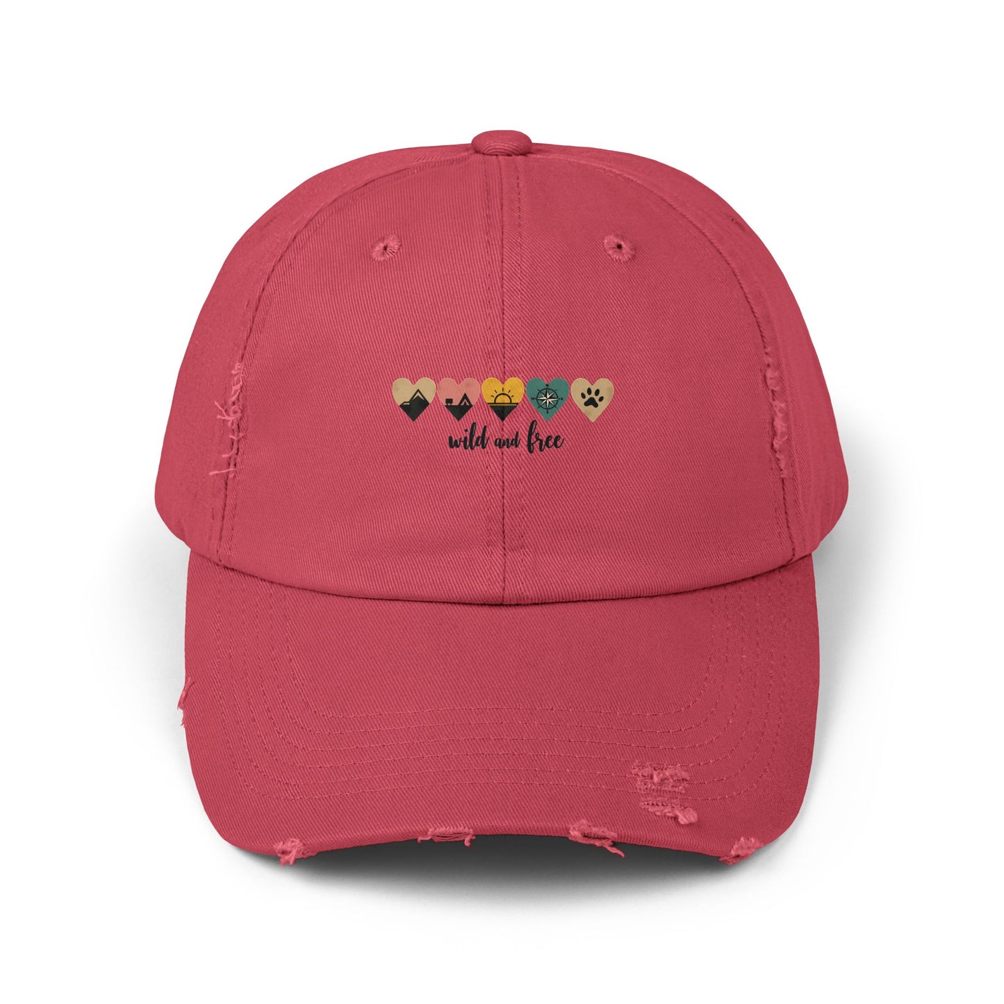 Wild And Free Heart Icons for Nature Lovers and Adventurers Cap