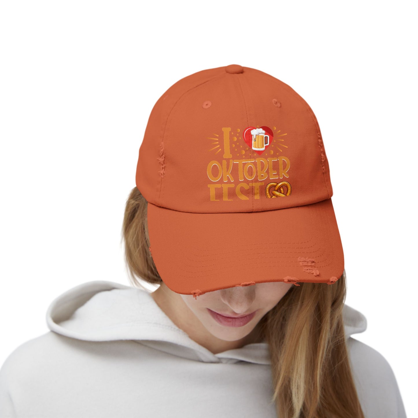 I Love Oktoberfest Beer Pretzel Heart Design Cap
