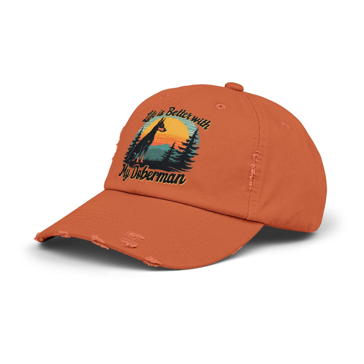 Life Is Better With My Doberman - Sunset Silhouette Cap
