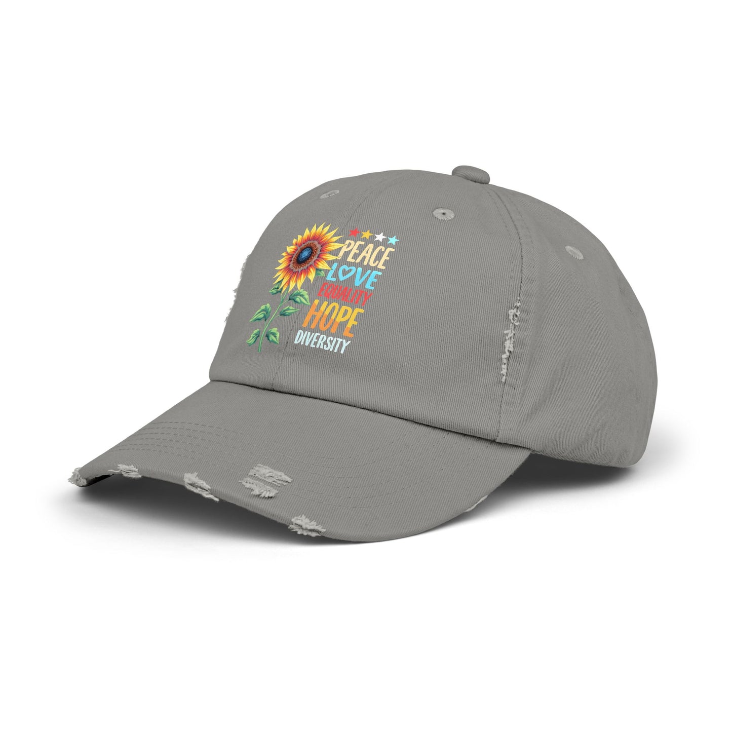 Peace Love Equality Hope Diversity Sunflower Cap