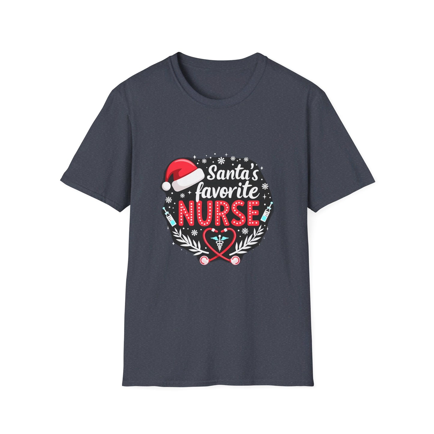 Santa's Favorite Nurse Festive Holiday Design for Nurses T-Shirt