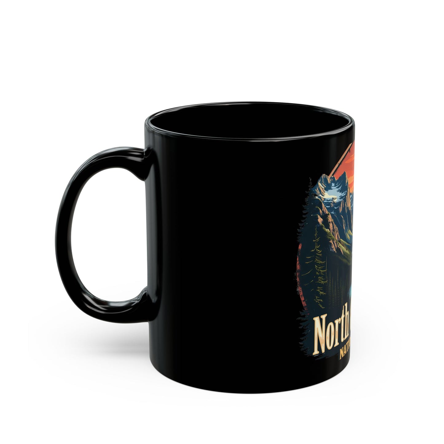 North Cascades National Park Vintage Sunset Wilderness Landscape Ceramic Mug