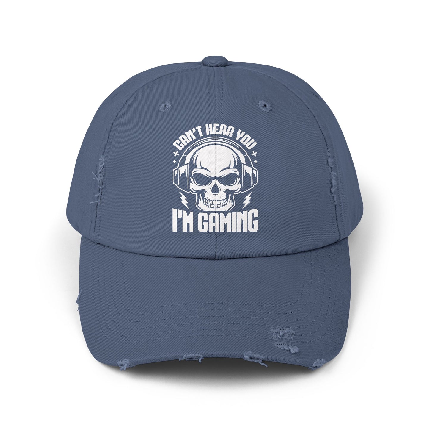 Can't Hear You I'm Gaming Skull Headphones Cap