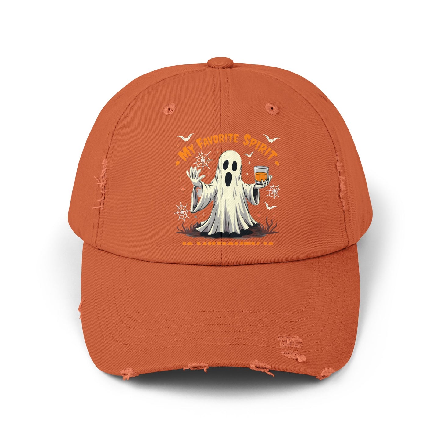 My Favorite Spirit Is Whiskey Ghost Fun Halloween Design Cap