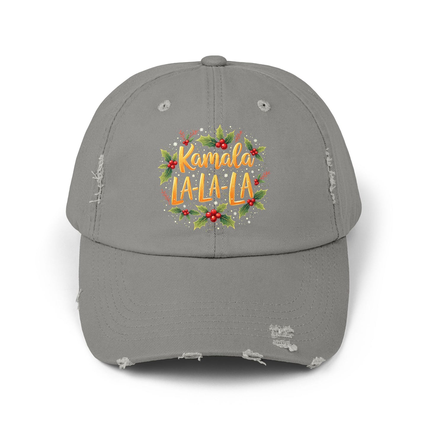 Kamala La-La-La Festive Holiday Cheer with Holly Berries and Snowflakes Cap