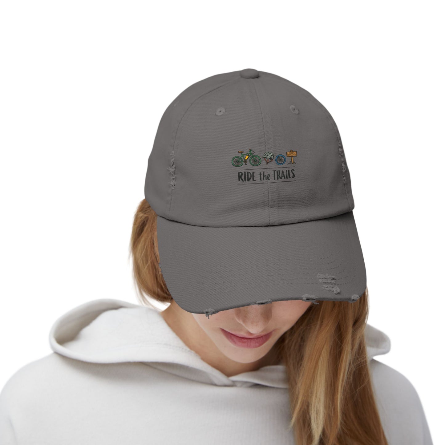 Ride the Trails Adventure Scenic Biking Journey Cap