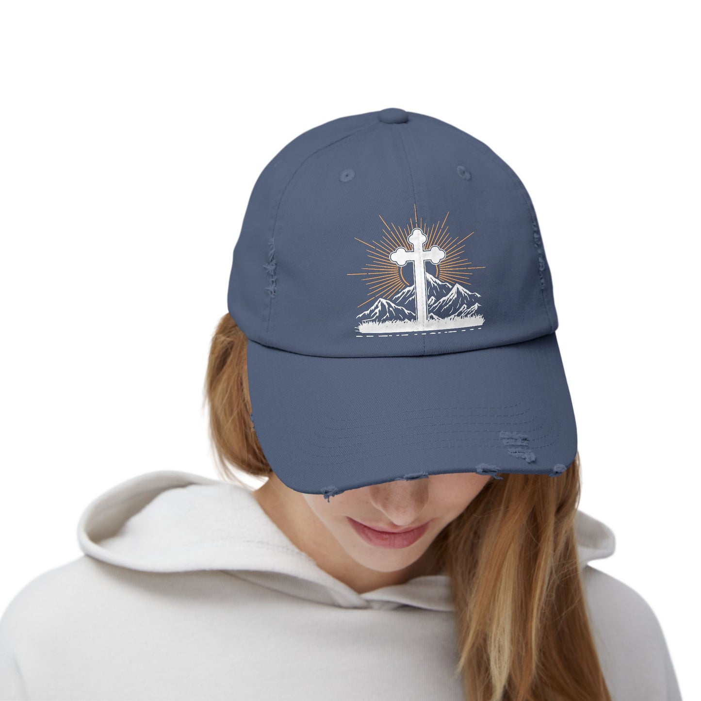 Be The Light Ma Matthew 5:14 Cross and Mountain Cap