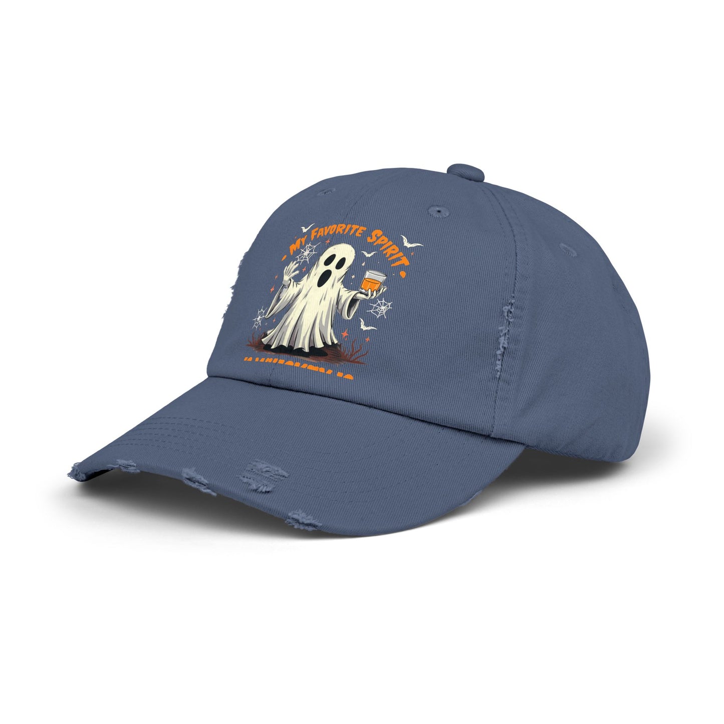 My Favorite Spirit Is Whiskey Ghost Fun Halloween Design Cap