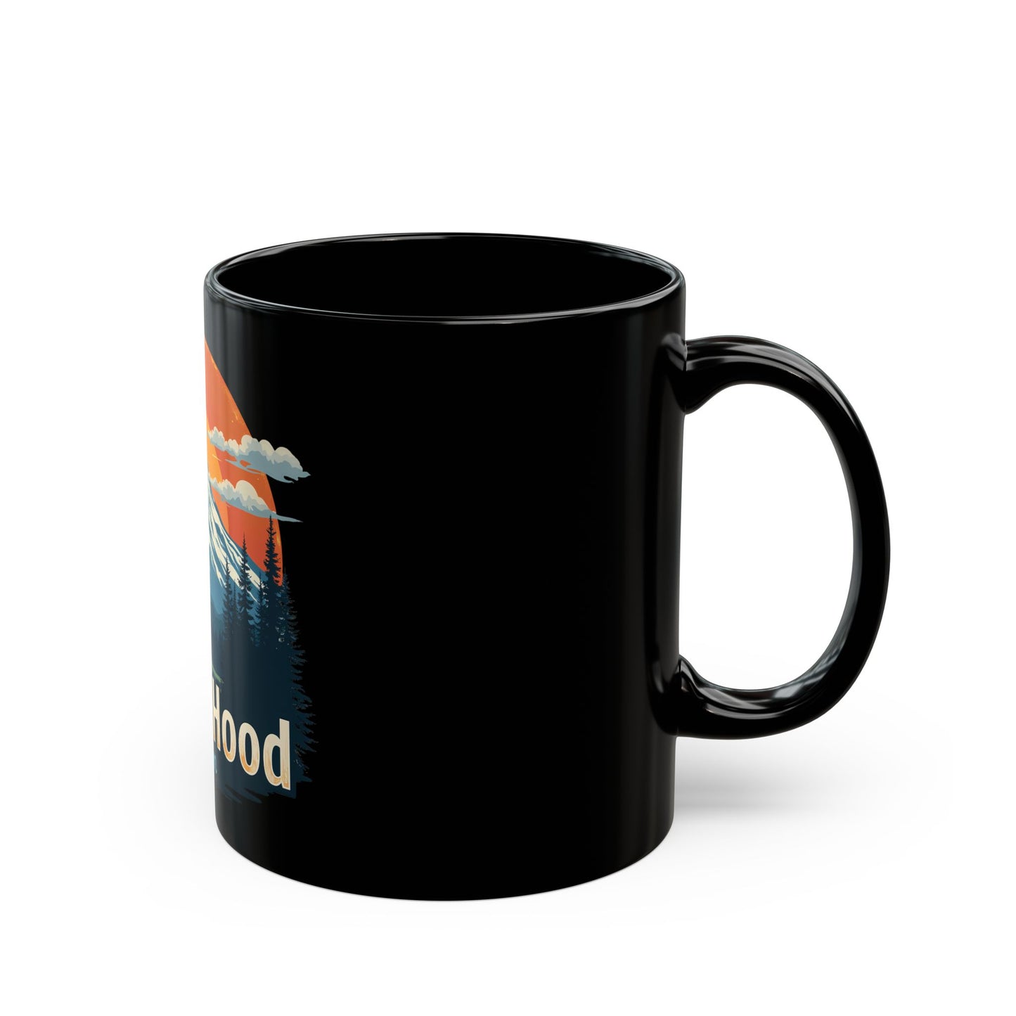 Mount Hood Oregon Sunset Landscape with Cabin and Pine Trees Ceramic Mug