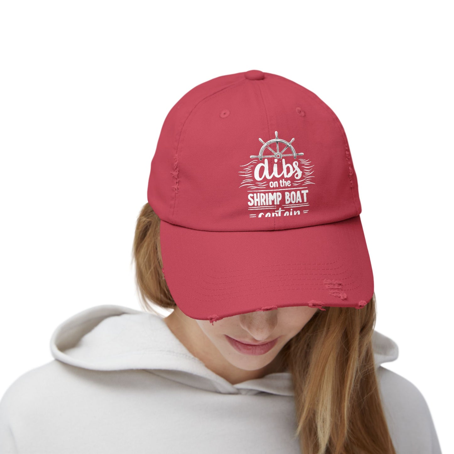 Dibs On The Shrimp Boat Captain Nautical Humor Cap