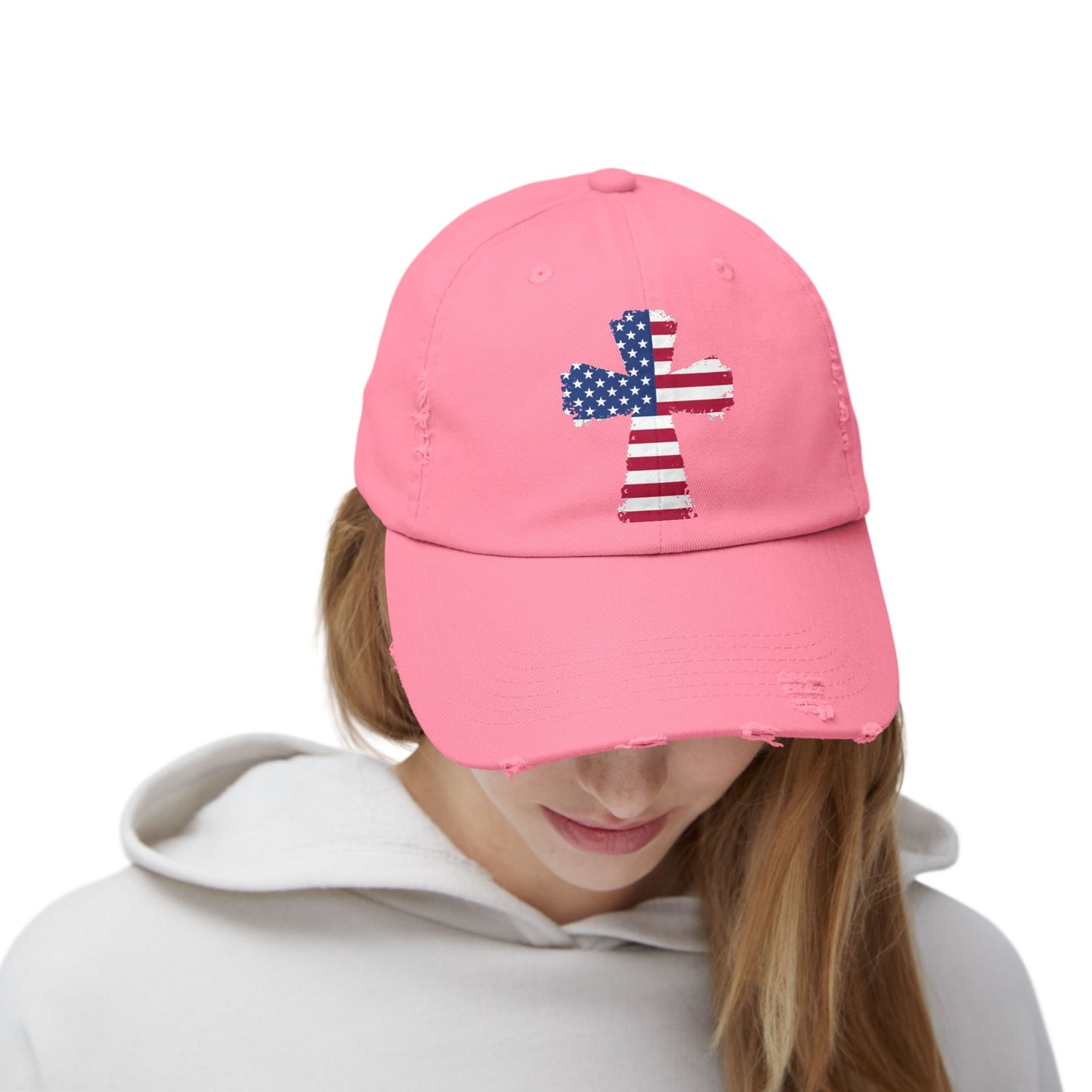 Faith Over Fear American Cross Flag Design Cap