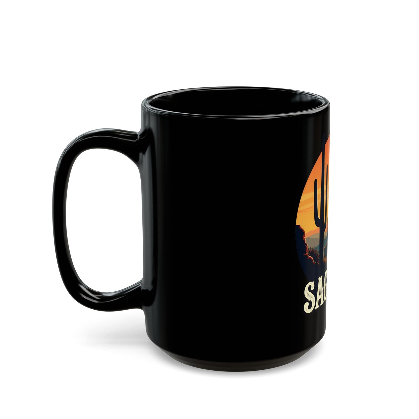 Saguaro National Park Sunset Cactus Landscape Vintage Poster Ceramic Mug