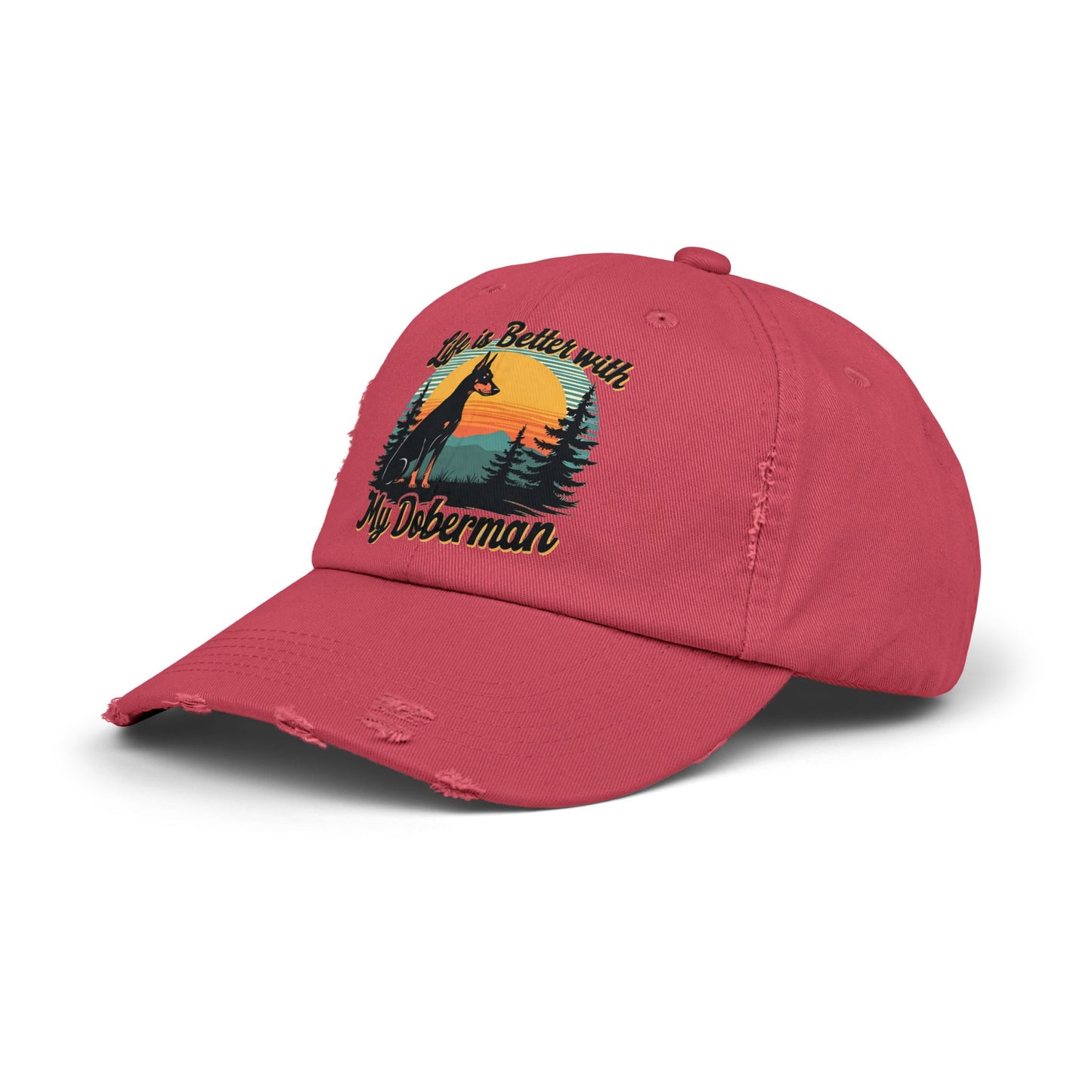 Life Is Better With My Doberman - Sunset Silhouette Cap