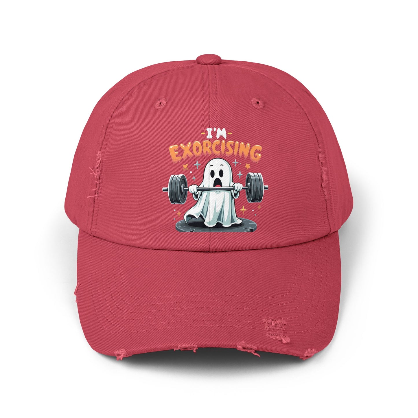 I'm Exorcising Ghost Lifting Weights Halloween Humor Cap
