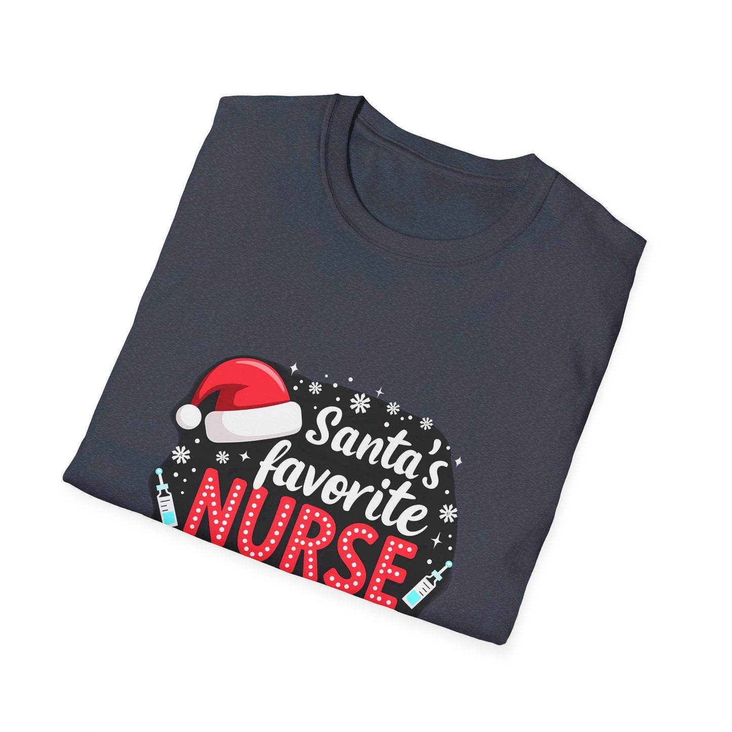 Santa's Favorite Nurse Festive Holiday Design for Nurses T-Shirt