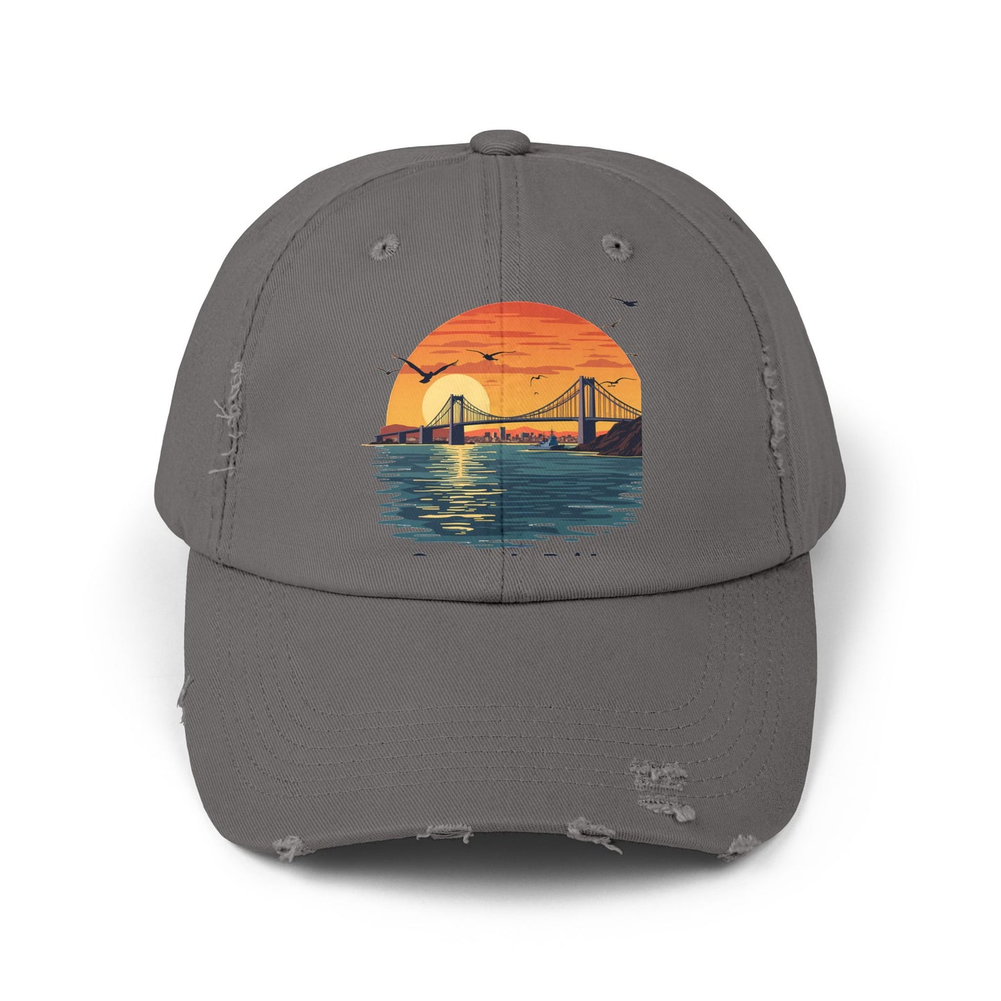 Coronado Bridge Sunset Silhouette with Seagulls and Cityscape View Cap