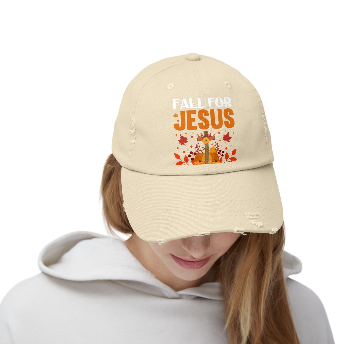 Fall For Jesus He Never Leaves Autumn Faith Cap