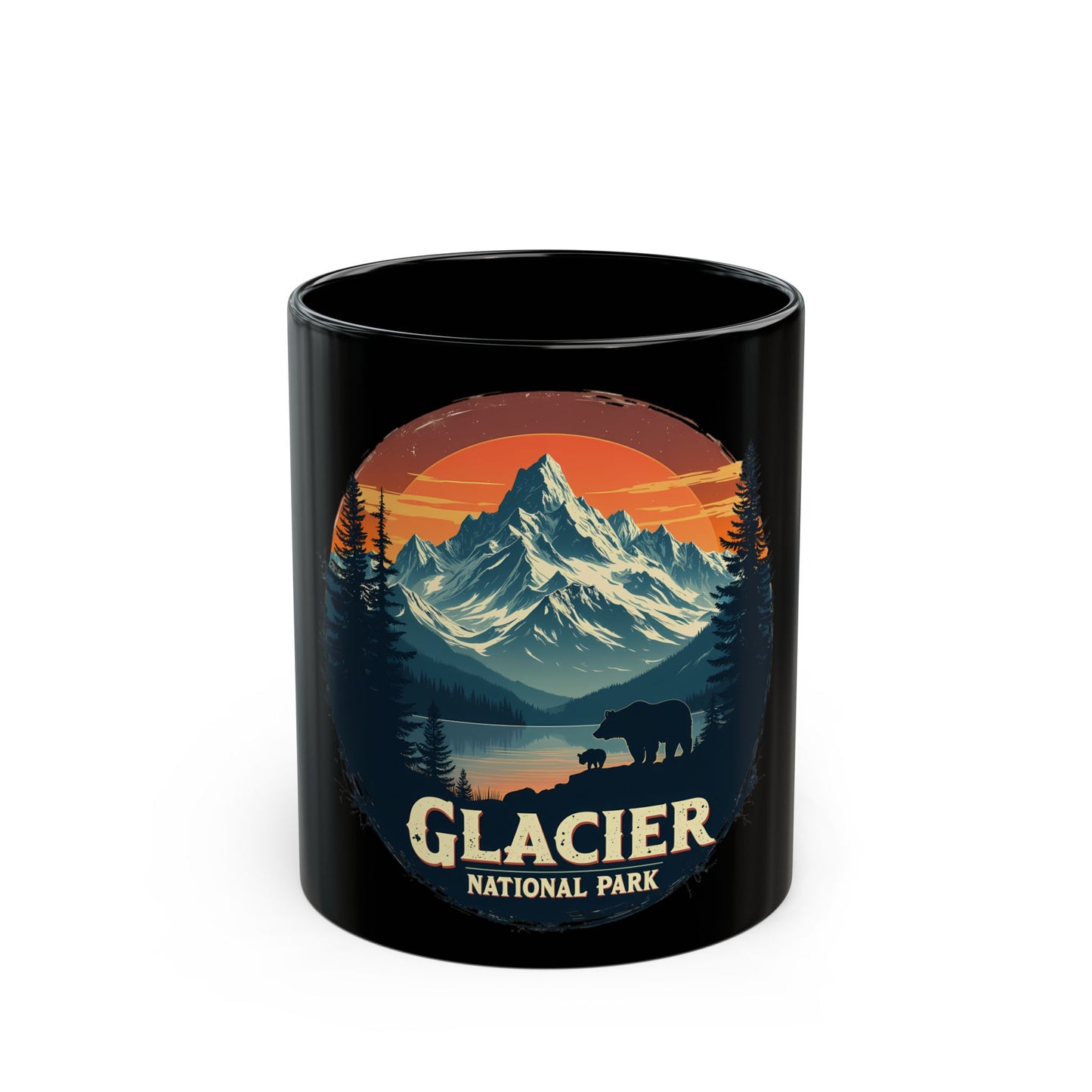 Glacier National Park Scenic Wilderness Bear and Mountains Ceramic Mug