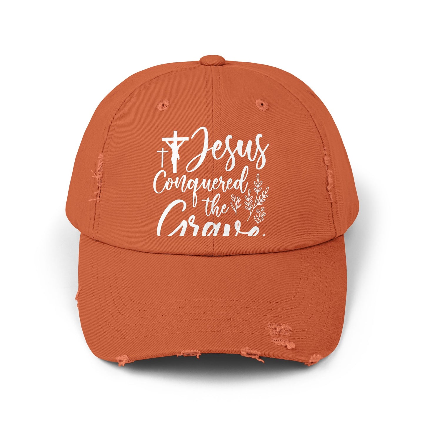 Jesus Conquered the Grave Inspirational Faith Statement Cap