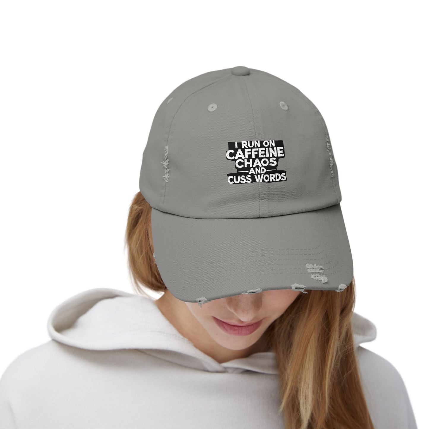 I Run On Caffeine Chaos And Cuss Words Humor Tee Cap