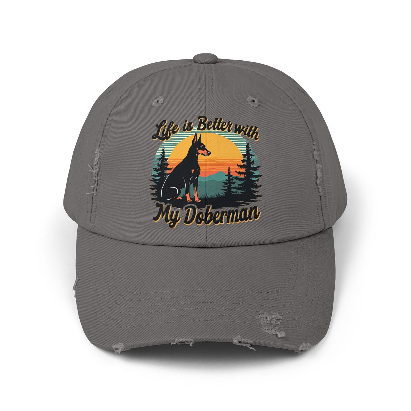 Life Is Better With My Doberman - Sunset Silhouette Cap