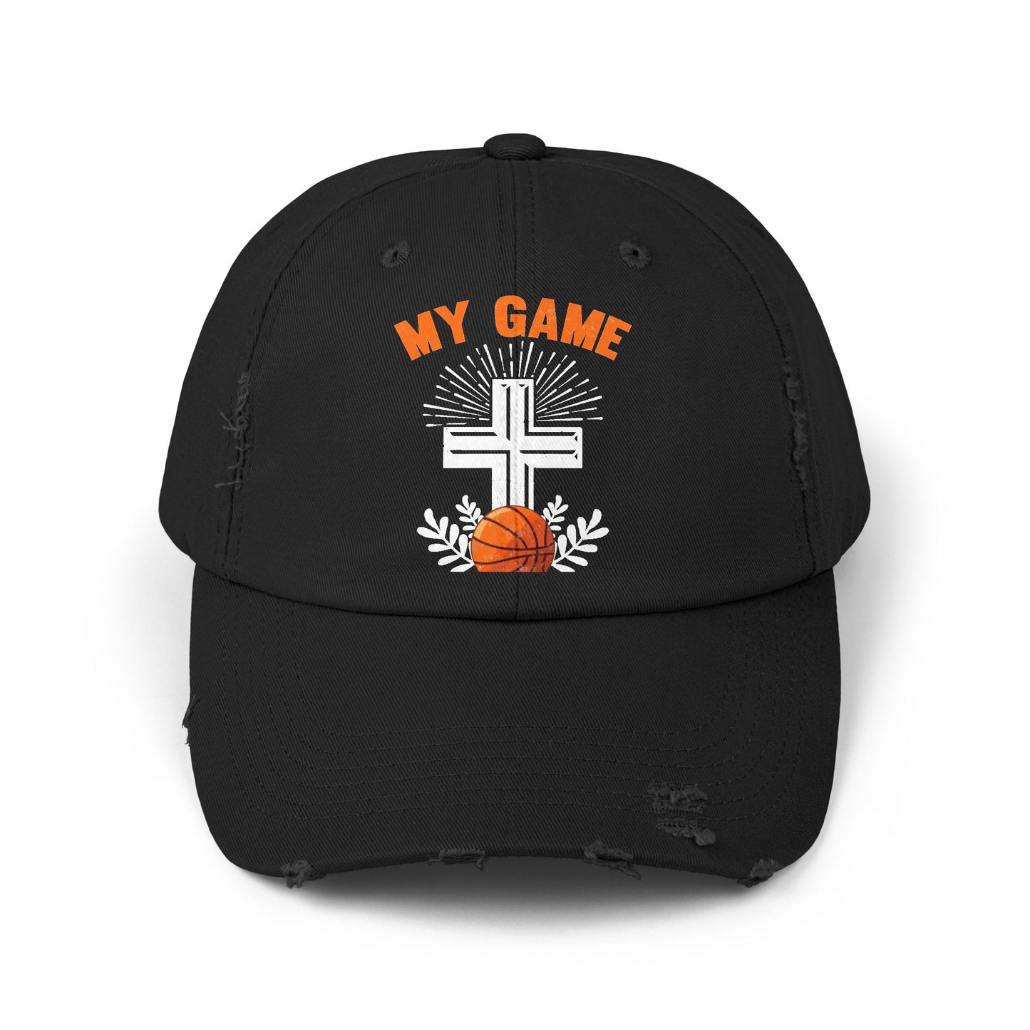 My Game His Glory Basketball Faith Cross Cap