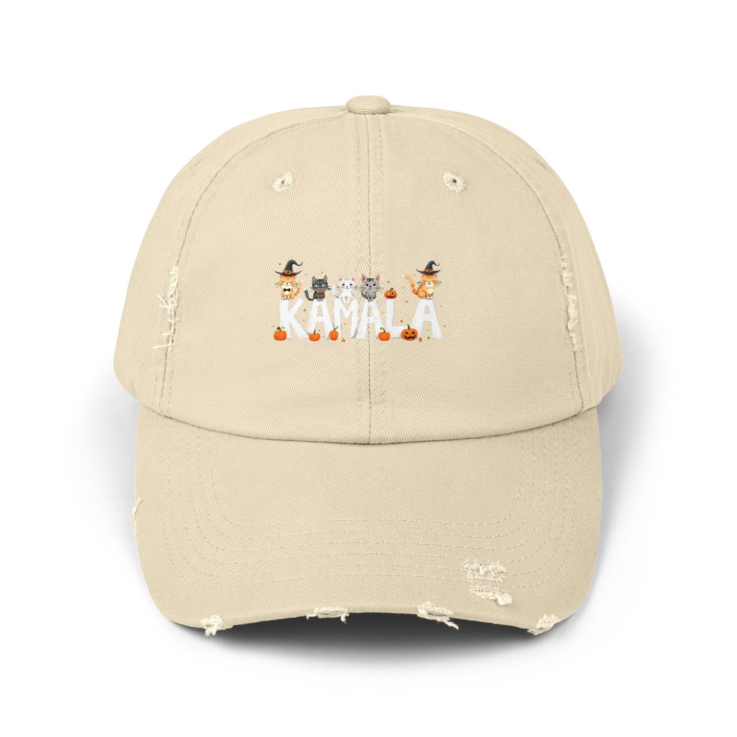 Kamala Halloween Cats With Pumpkins Cap