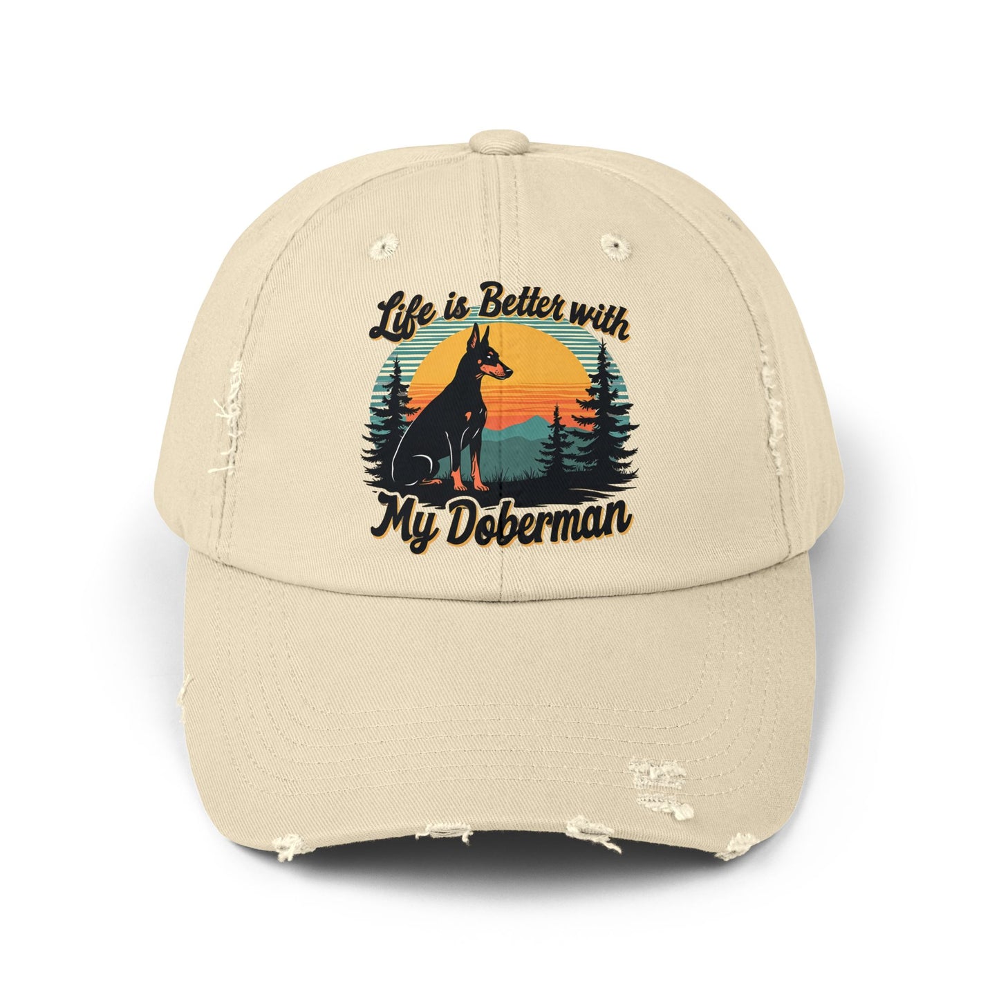 Life Is Better With My Doberman - Sunset Silhouette Cap