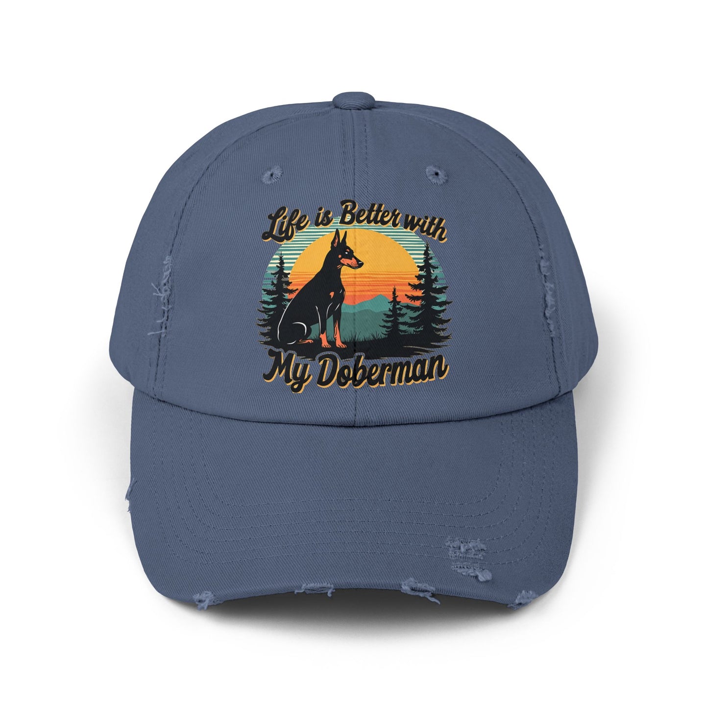 Life Is Better With My Doberman - Sunset Silhouette Cap