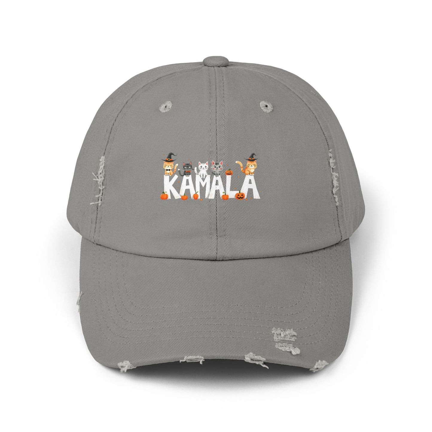 Kamala Halloween Cats With Pumpkins Cap