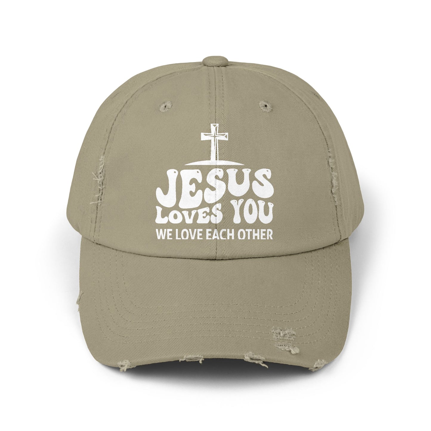 Jesus Loves You 1 John 4:19 Verse Cross Cap