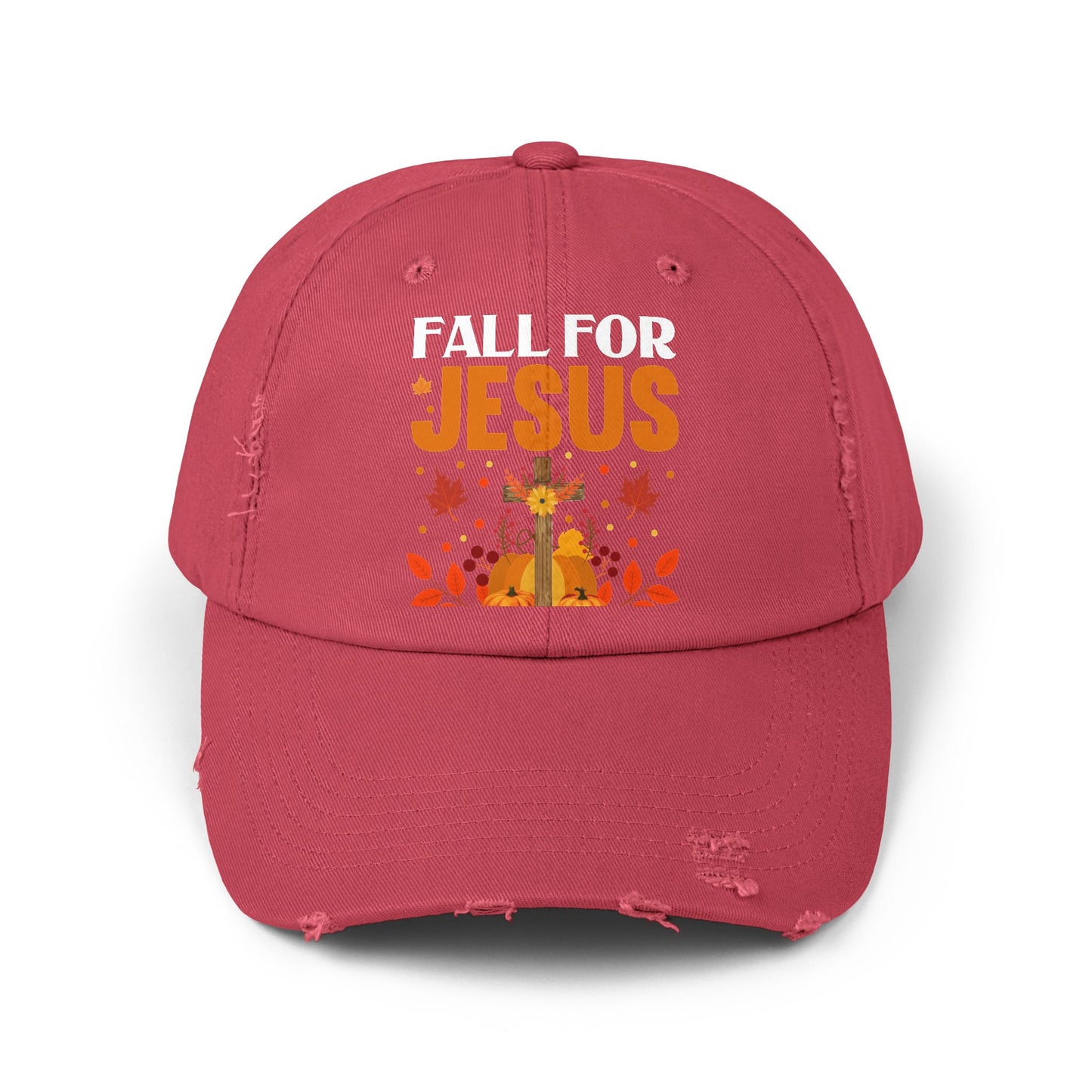 Fall For Jesus He Never Leaves Autumn Faith Cap
