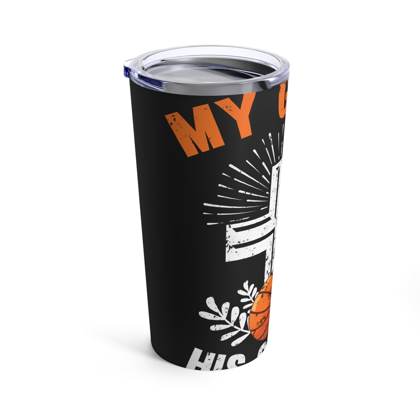 My Game His Glory Basketball Faith Cross Tumbler