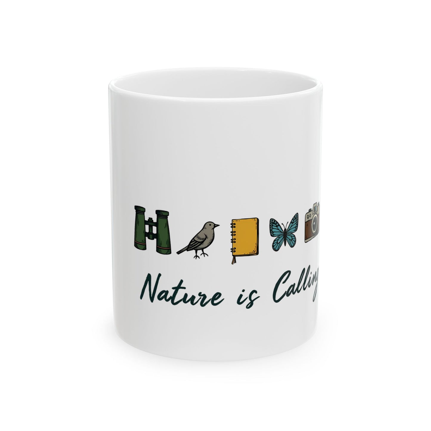 Nature Is Calling Adventure Enthusiasts Design Ceramic Mug