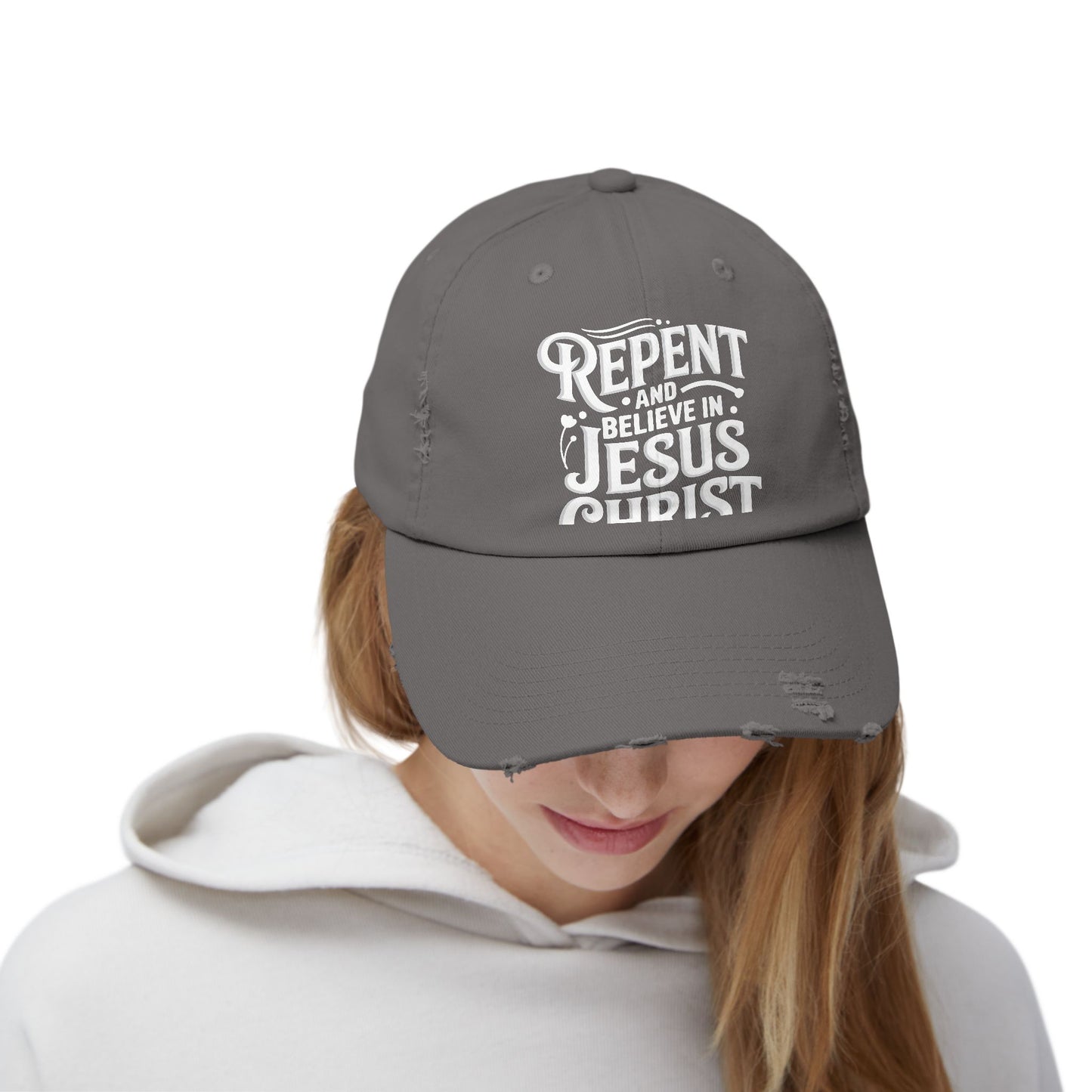 Repent and Believe in Jesus Christ Inspirational Message Cap