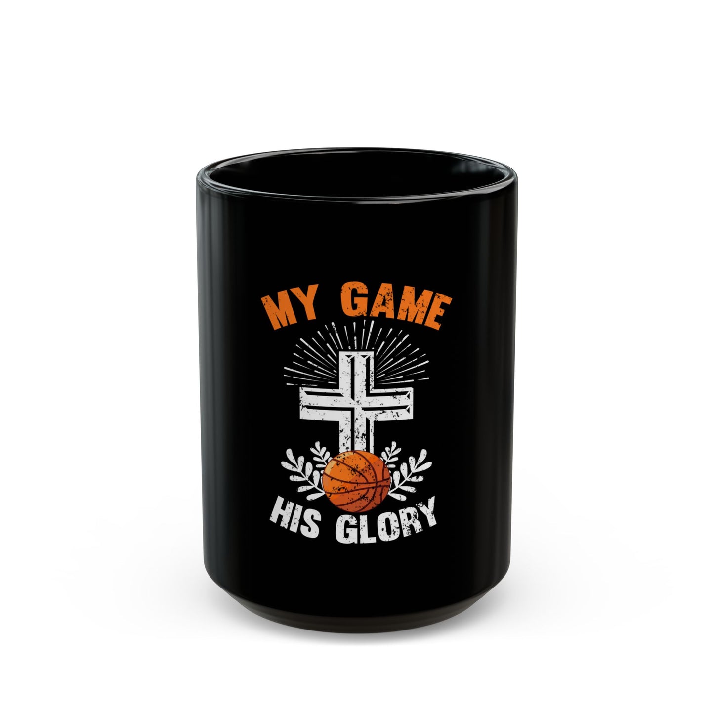 My Game His Glory Basketball Faith Cross Ceramic Mug