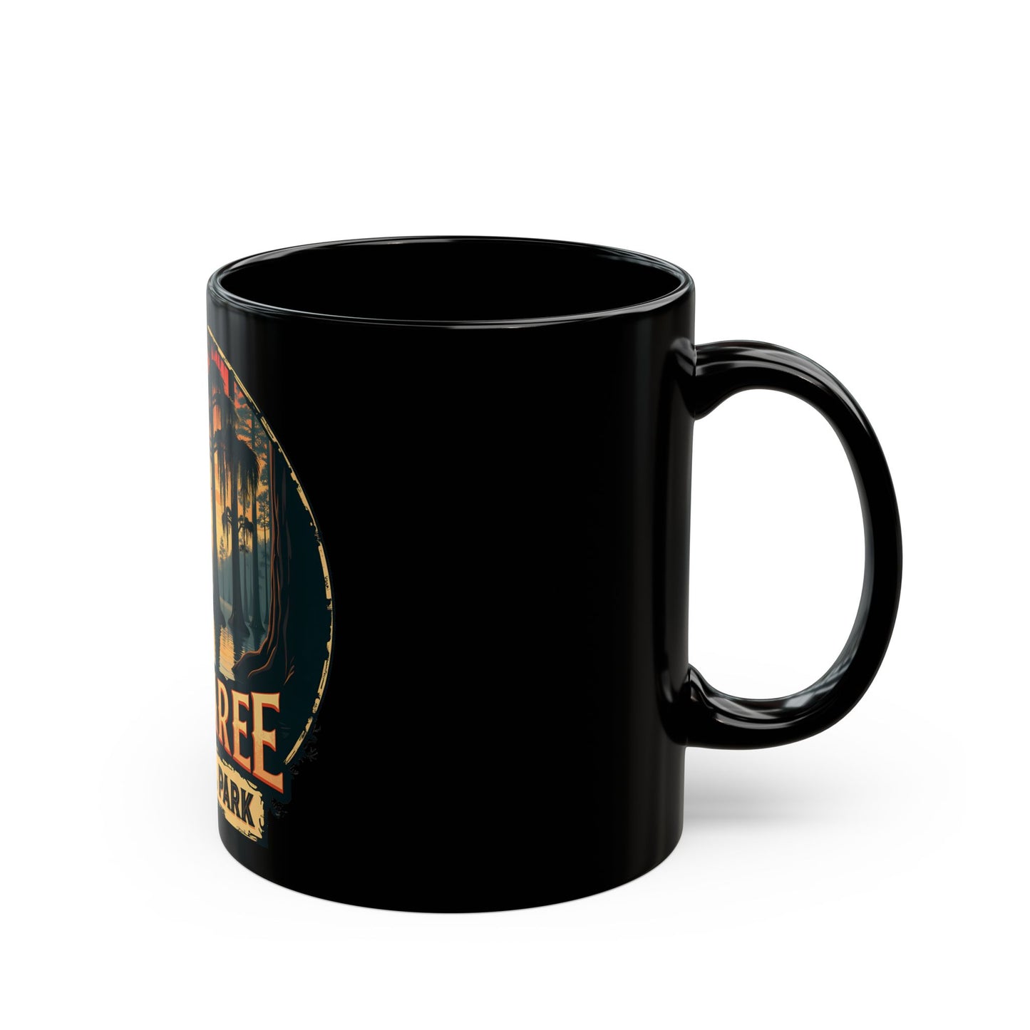 Congaree National Park Sunset Scene with Trees and River Ceramic Mug