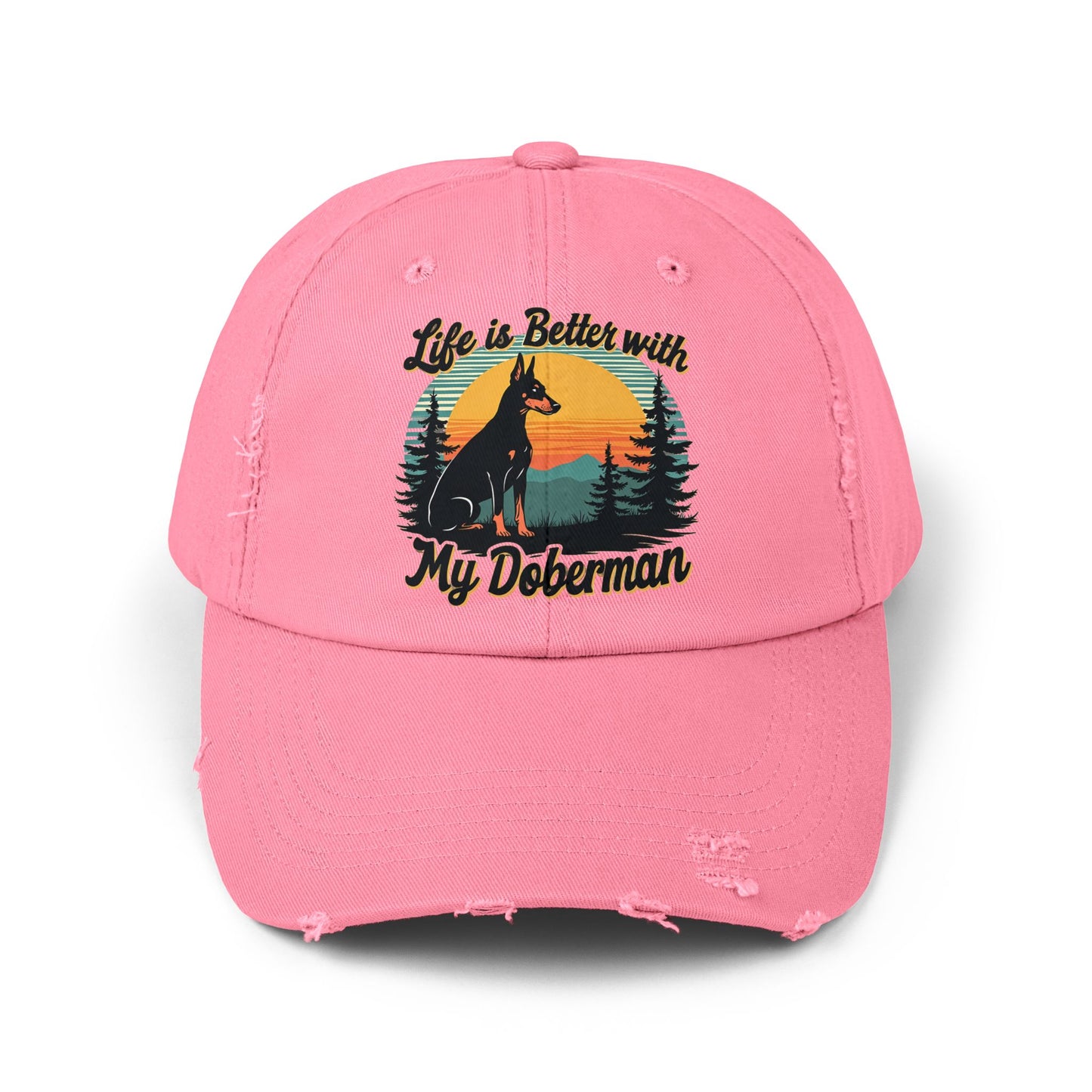 Life Is Better With My Doberman - Sunset Silhouette Cap