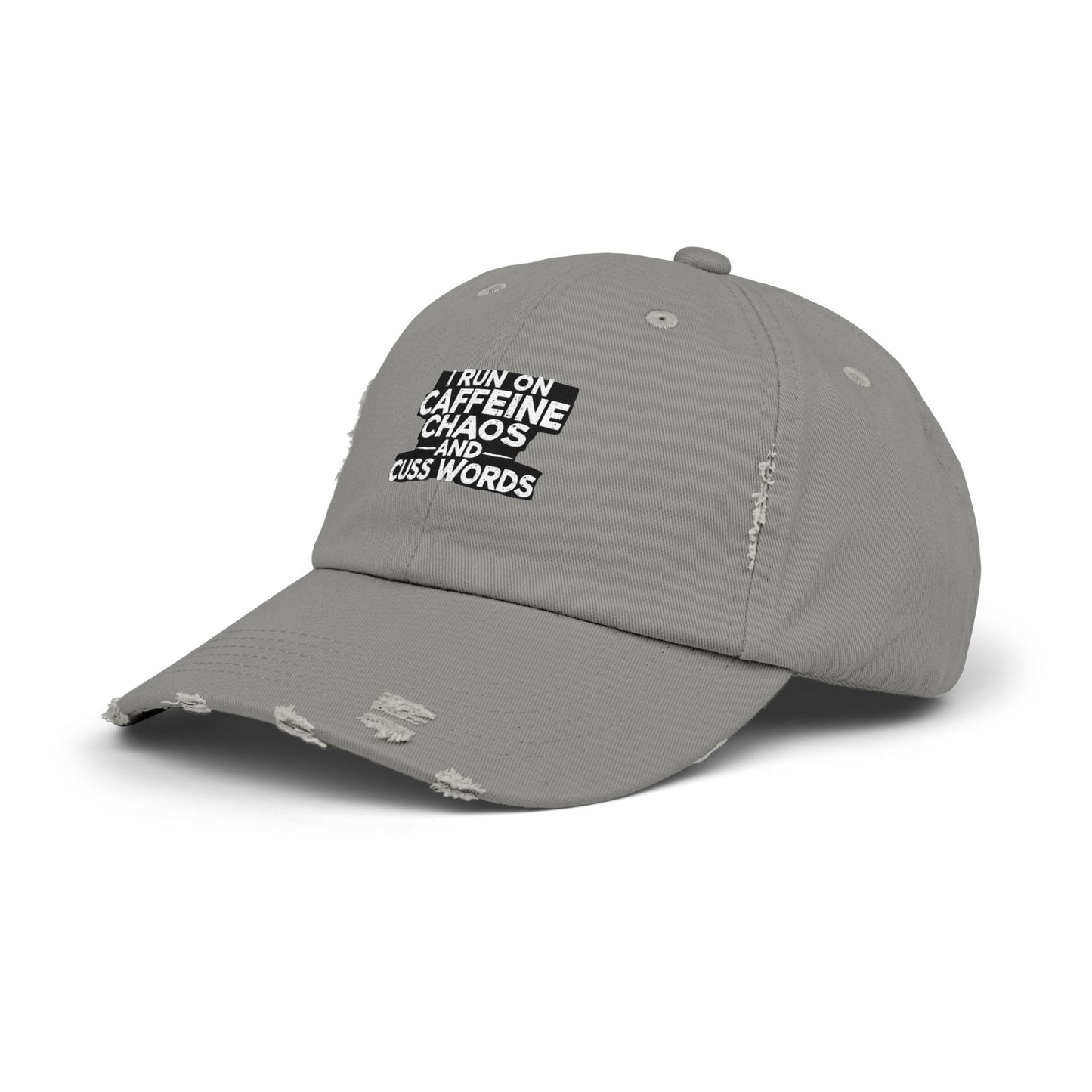 I Run On Caffeine Chaos And Cuss Words Humor Tee Cap
