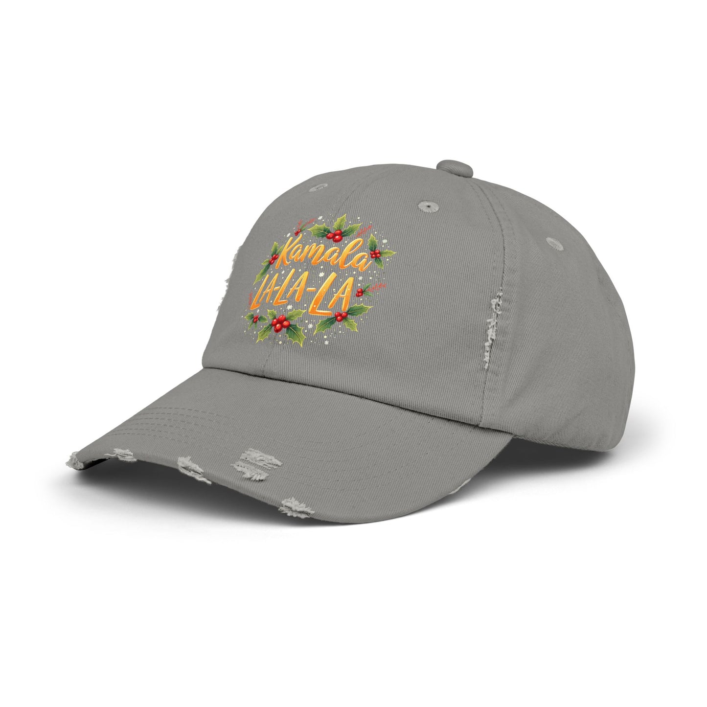 Kamala La-La-La Festive Holiday Cheer with Holly Berries and Snowflakes Cap