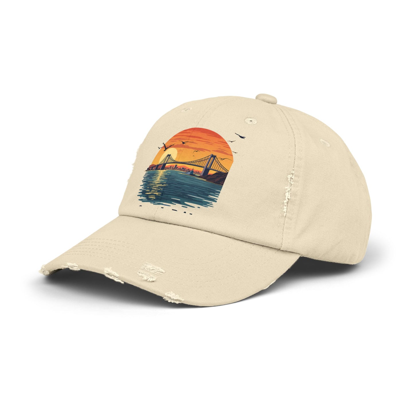 Coronado Bridge Sunset Silhouette with Seagulls and Cityscape View Cap