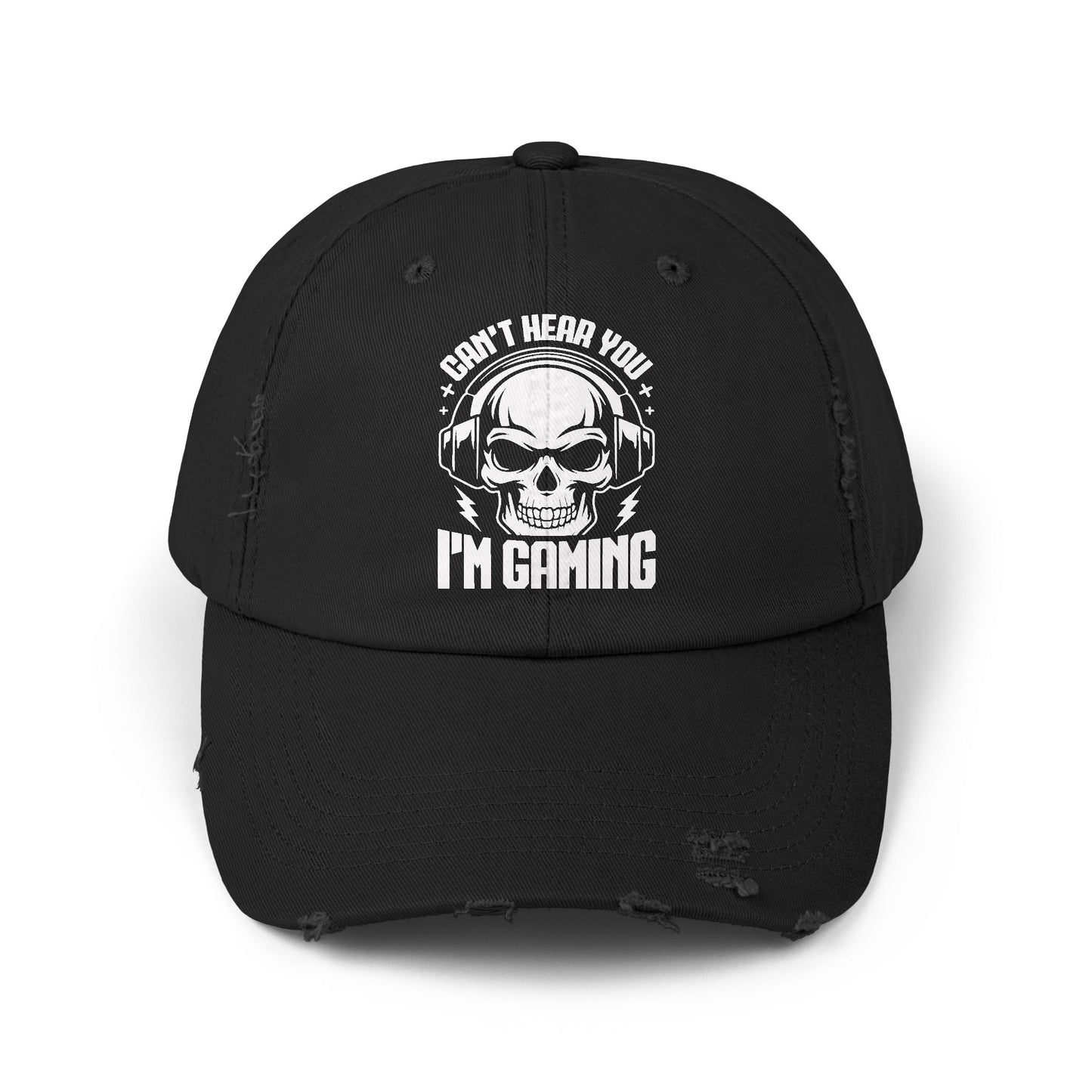 Can't Hear You I'm Gaming Skull Headphones Cap