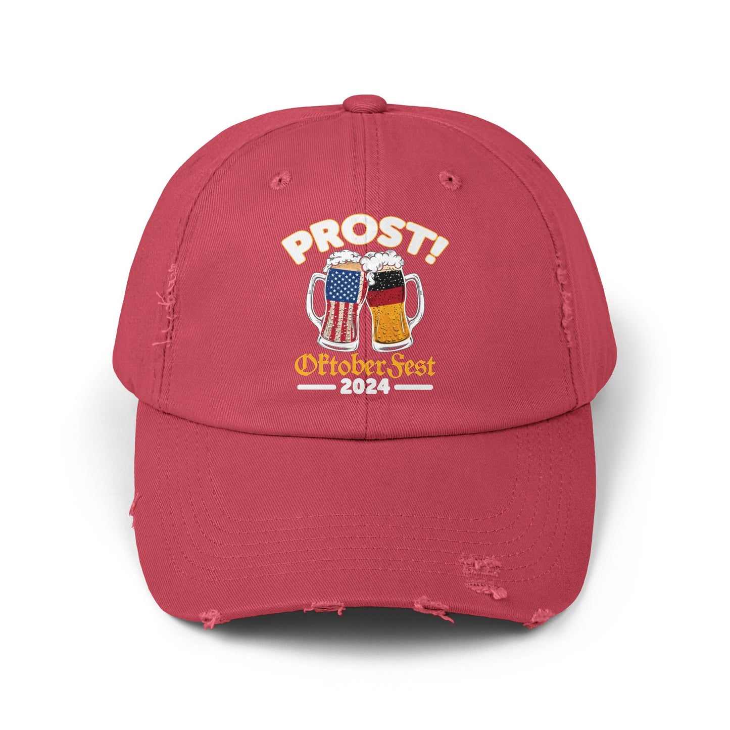 Prost Oktoberfest 2024 Cheers with American and German Flags Beer Mugs Cap