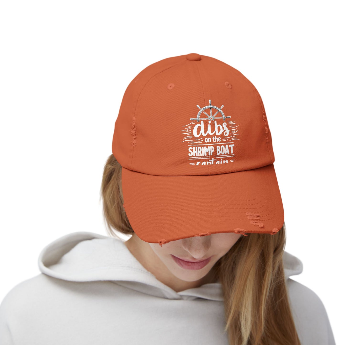 Dibs On The Shrimp Boat Captain Nautical Humor Cap
