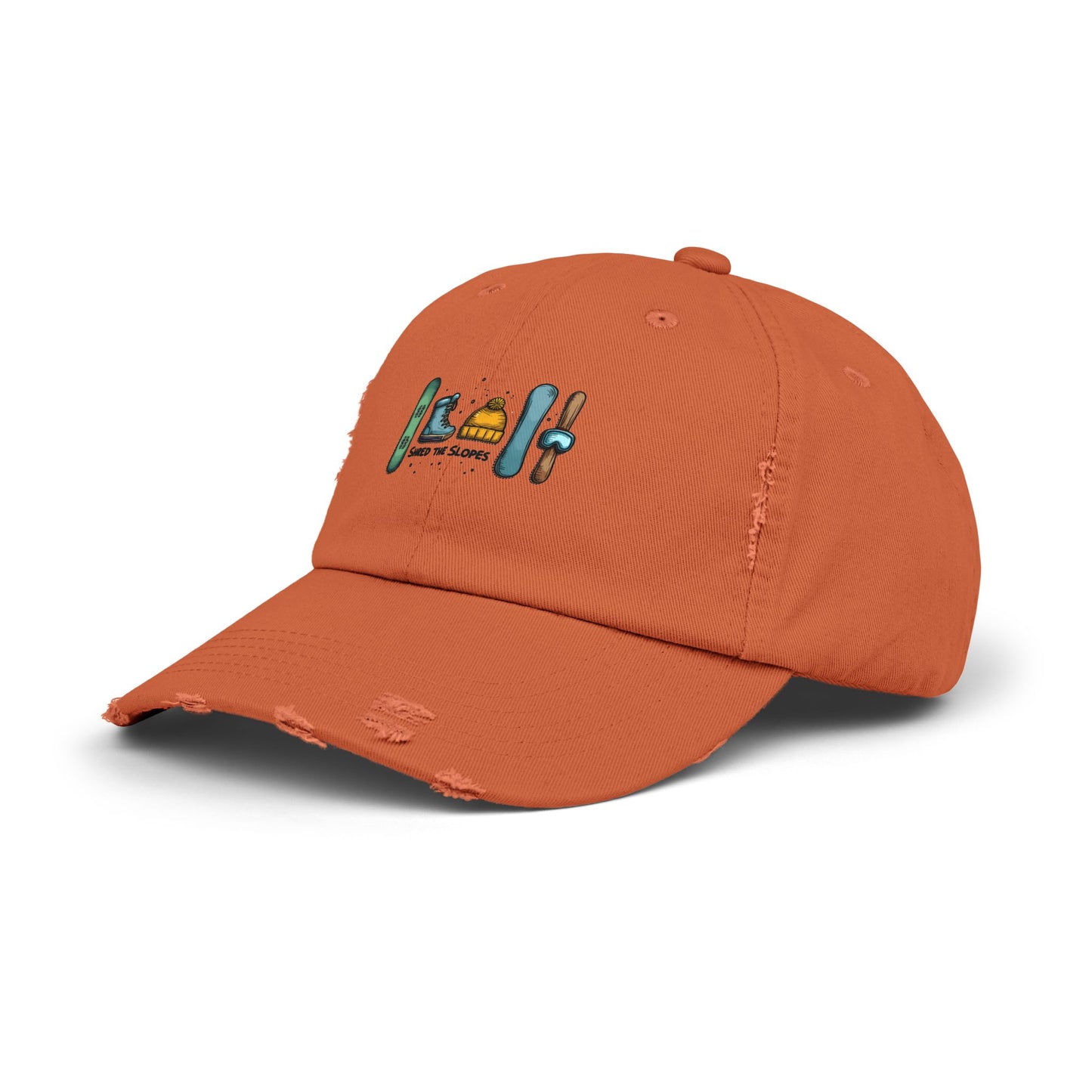 Shred the Slopes Illustration With Snowboarding Gear and Winter Apparel Elements Cap