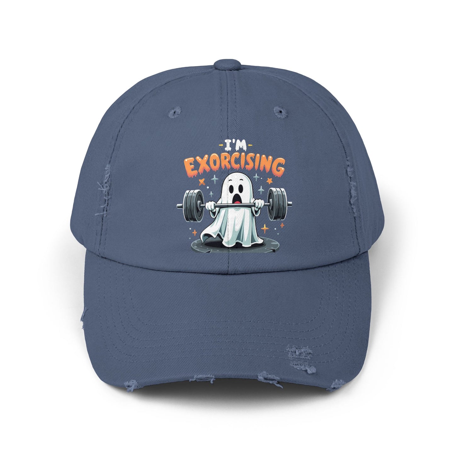 I'm Exorcising Ghost Lifting Weights Halloween Humor Cap