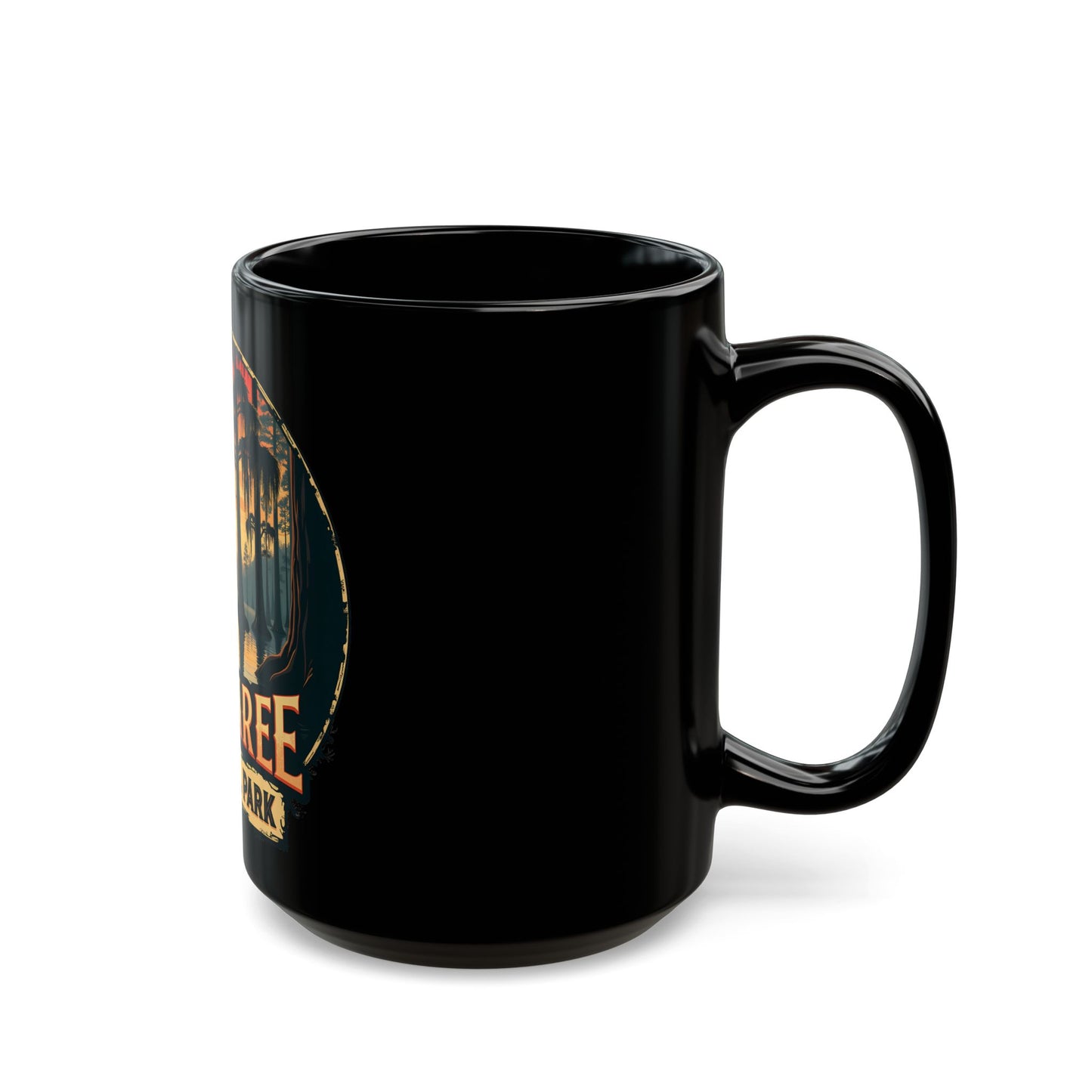 Congaree National Park Sunset Scene with Trees and River Ceramic Mug