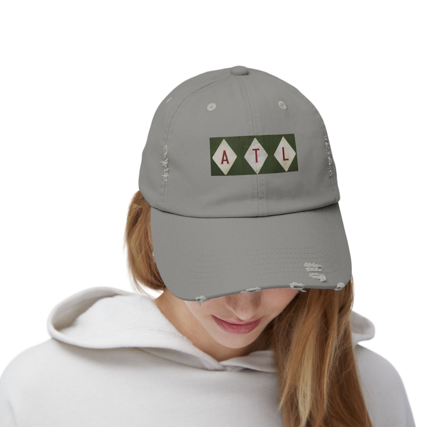 ATL Bold Lettering in Diamond Pattern Cap
