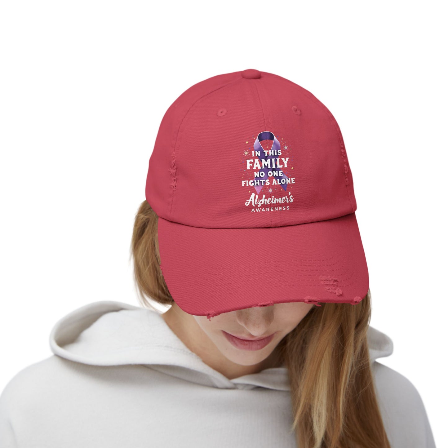 In This Family No One Fights Alone Alzheimer's Awareness Cap