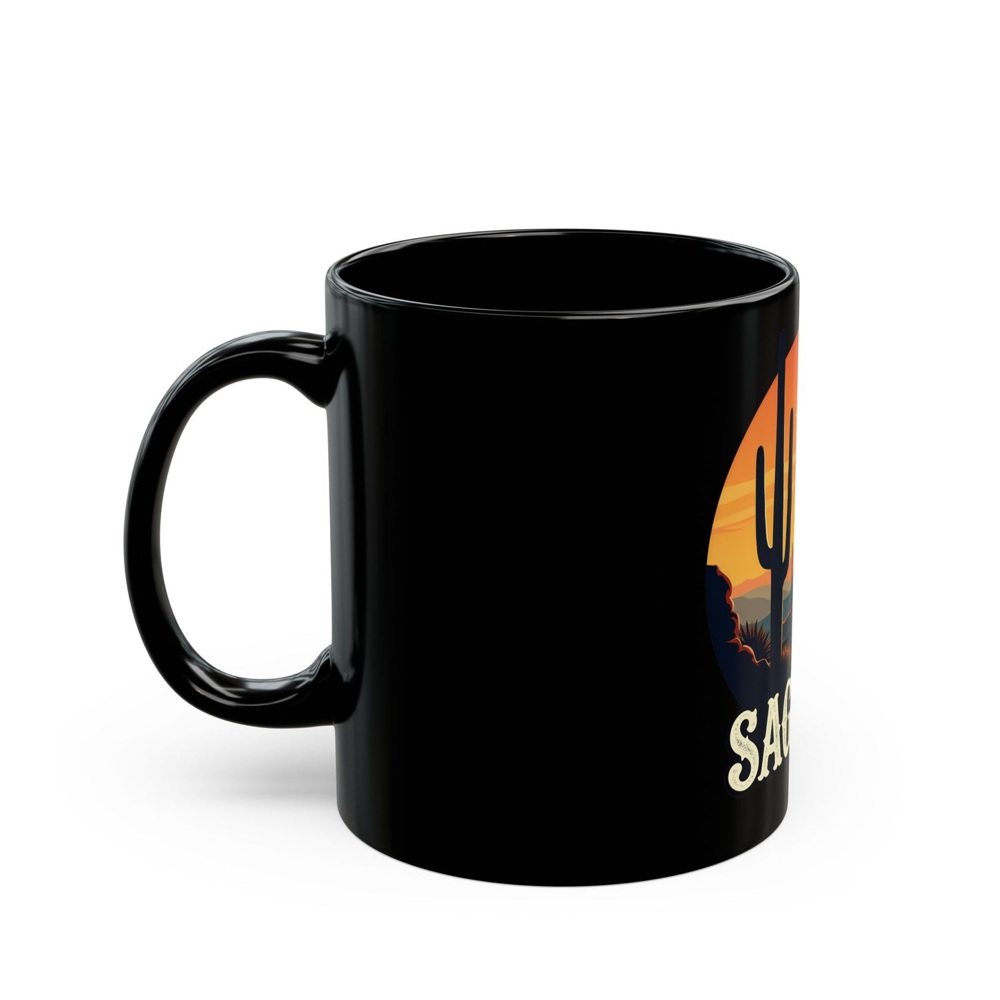 Saguaro National Park Sunset Cactus Landscape Vintage Poster Ceramic Mug